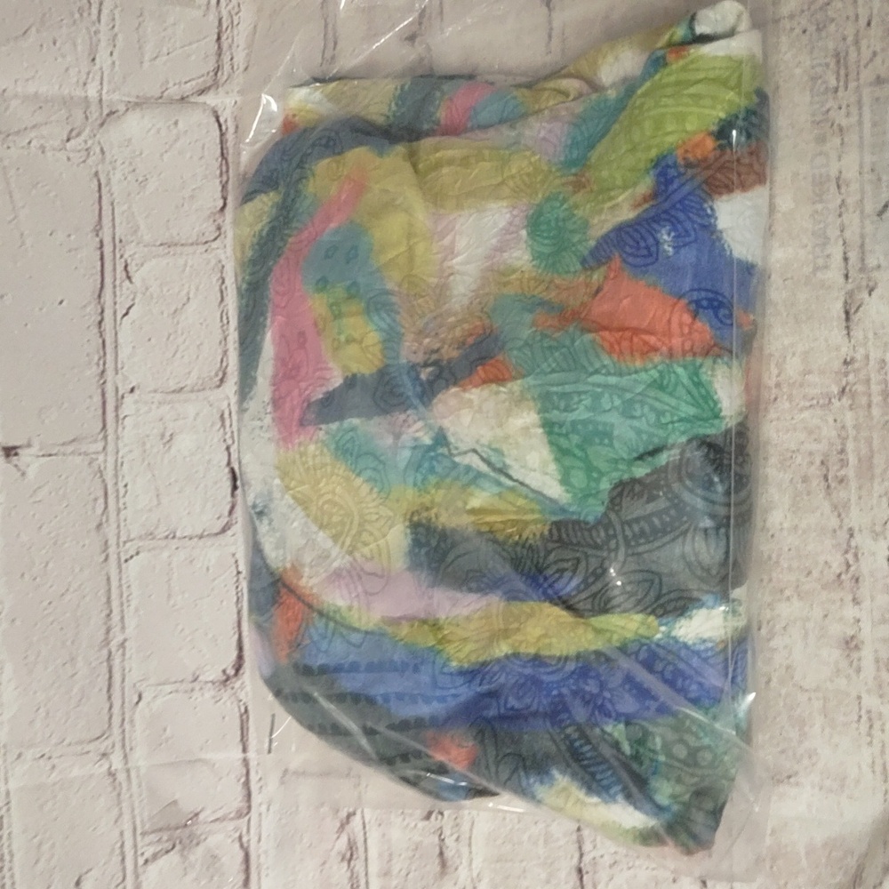 Ali Miles 3X Colorful Watercolor Ornate Button Down Blouse Artsy - Picture 10 of 14